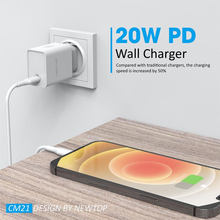 Carica l'immagine nel visualizzatore di Gallery, Caricatore 20W PD Con Cavo TYPE-C To Lightning Newtop CM21
