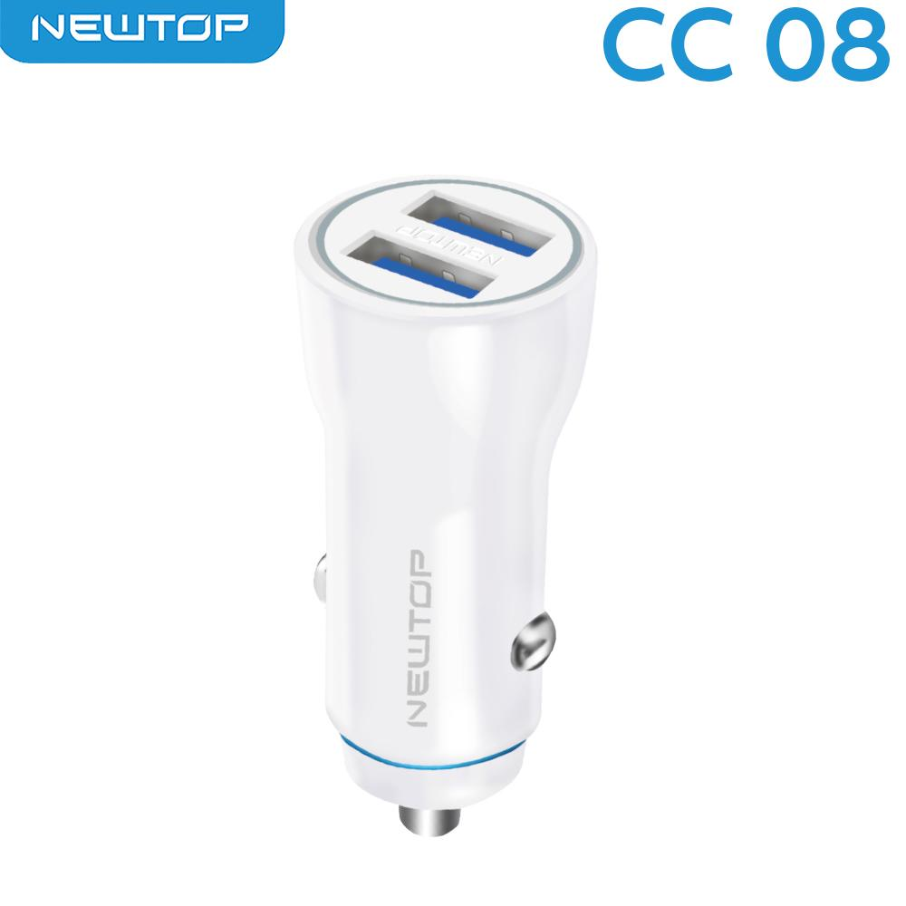 Small Blister Car Charger 3.4A 2USB Newtop CC08